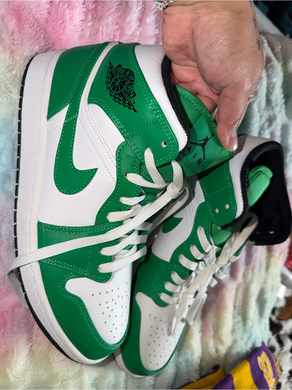 Nike Air Jordan 1 Mid Green & White